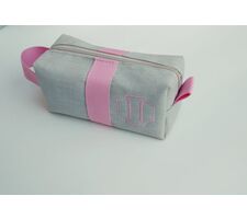 Kit de Bolsas Luxo para Menina Linho Bege com Rosa - 41417