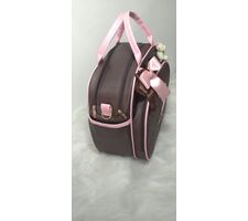 Kit de Bolsas para Menina Marrom com  Rosa - 41438