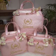 Conjunto de Bolsas Bordadas no Cambuci