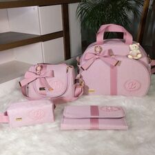 Conjunto Bolsas Maternidade Rosa no Brasil para Estônia