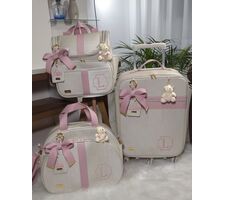 Kit Maternidade Personalizado Bege Perolizado com Rose - 75788