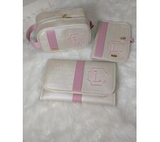 Kit Maternidade Personalizado Bege Perolizado com Rose - 75789